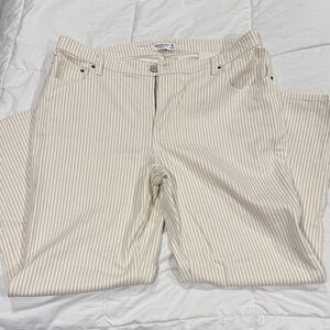 NEW W TAGS- Abercrombie & Fitch Cream Striped Jeans
